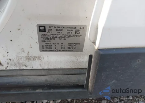 2018 Chevrolet Trax Lt из США, поврежденный, VIN KL7CJPSB7JB651193